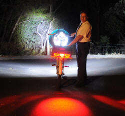 LED Bike red rear trees