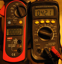 Meters with power off 42.1V