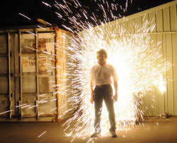 Exploding steel wool