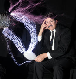 Modern interpretation of Tesla and his light globe